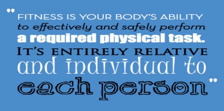 “Fitness is your body’s ability to effectively and safely perform a required physical task."