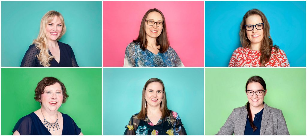 The 2020 recipients, from top left to bottom right:Laura Kaster (Business & Entrepreneurship), Nicole Schiener  (Non-Profit or Public Service), Siobhan Bonisteel(Social Action & Advocacy), April Bulmer (Arts & Culture), SarahKokoski (Education & Mentorship) and Jenni Bauer (Wellness, Sport &Recreation). Not pictured is Dianne Piluk  (Volunteerism)
