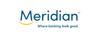 Text logo "Meridian, Where banking feels good"