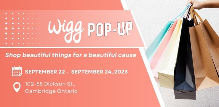 WIGG Pop-Up graphic - pink theme, details of event in blog