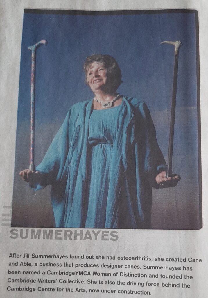 Newspaper clipping of Jill Summerhayes