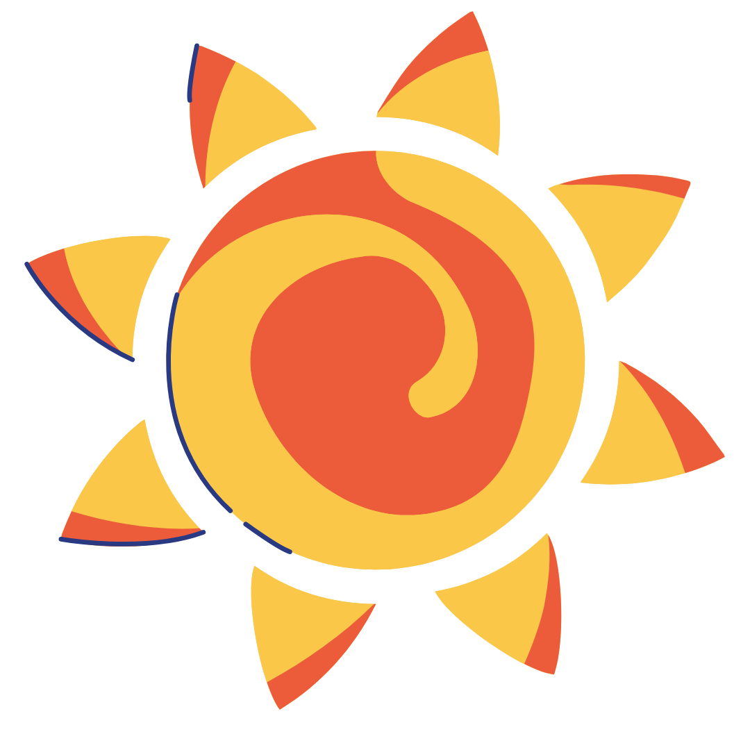 Illustration of a sun in orange and yellow