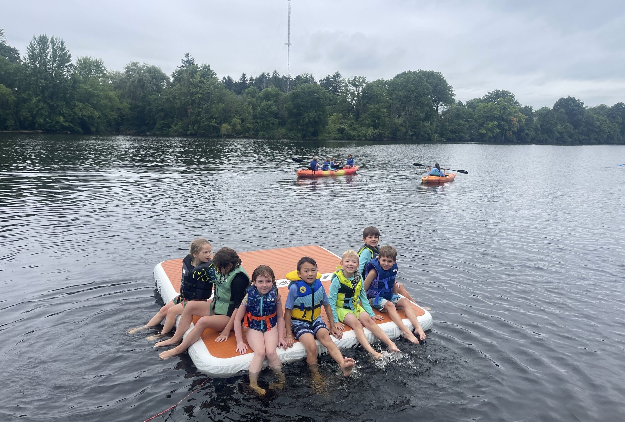 Kids playing at indoor camp