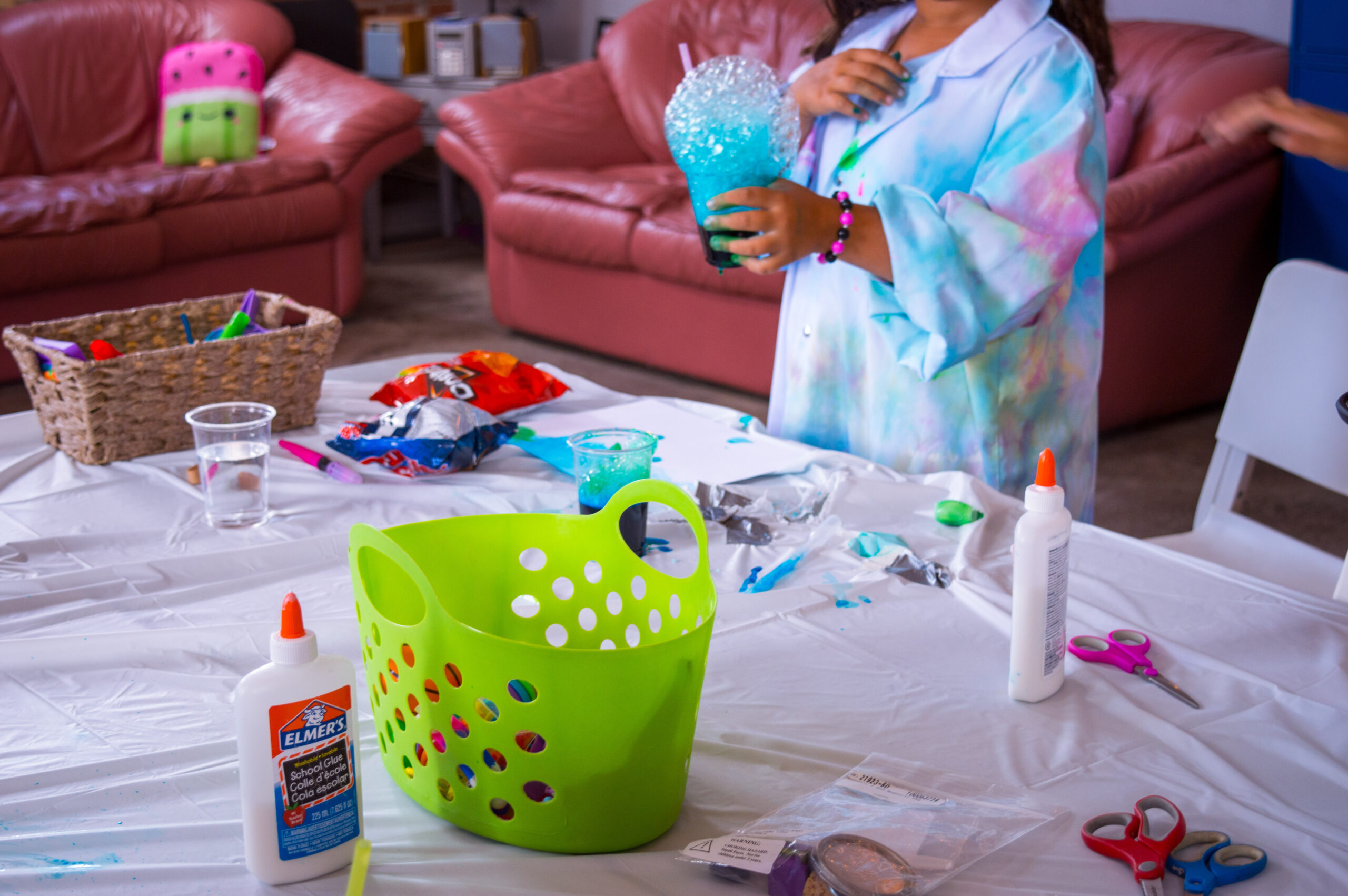 Kids playing at indoor camp