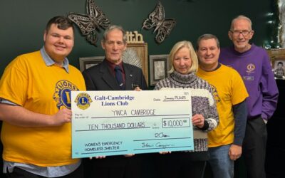 Galt Cambridge Lions Club to Match Donations up to $10,000 to YWCA Cambridge Women’s Emergency Homeless Shelter During Extension of Charitable Donations, Feb 28