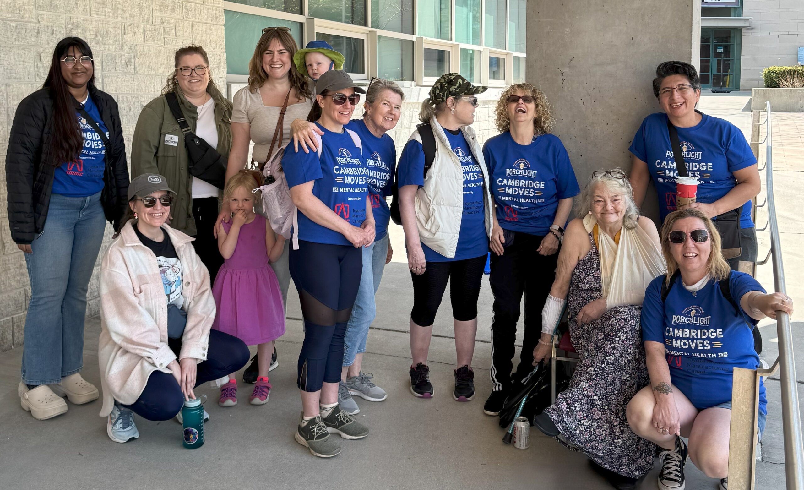 Shelter Residents and YWCA Cambridge Staff posing at Cambridge Moves for Porchlight