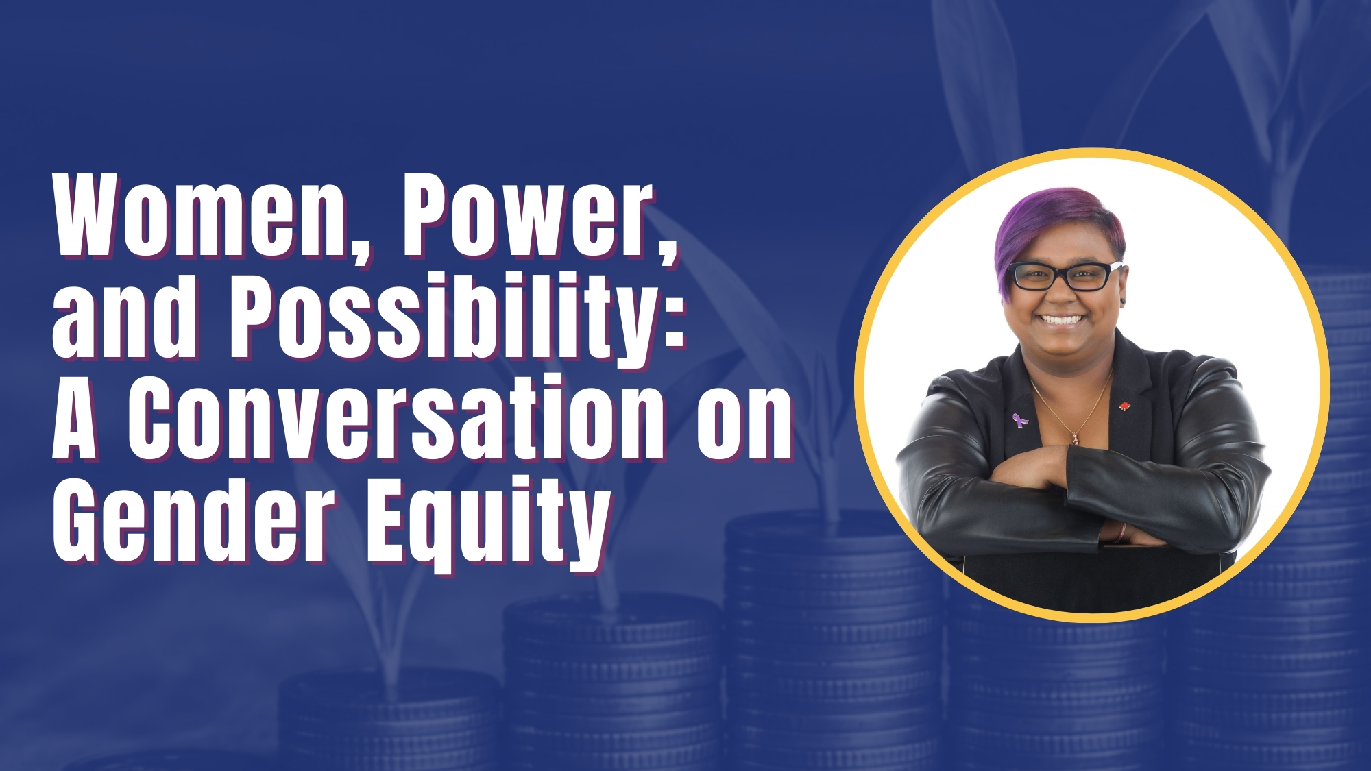 Photo of Rosheeka along with the title of the event