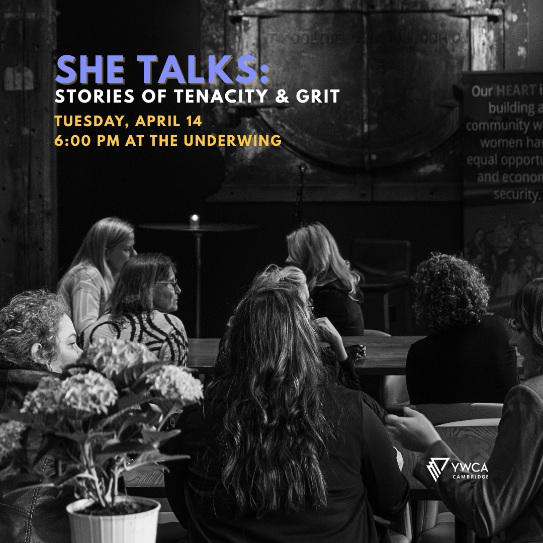 SheTalks event image - photo of audience from 2025 in black and white