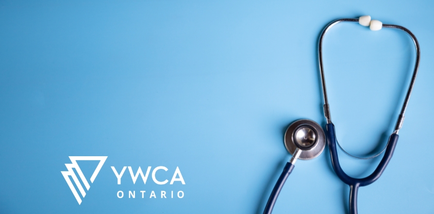Photo of a stethoscope on a blue background